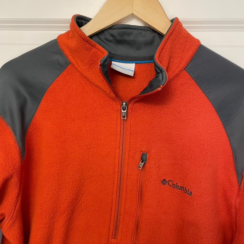 Columbia - Men's Orange Quarter Zip Fleece Pullover - XL